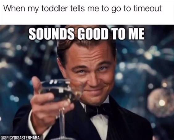 Top 56 Hilarious Funny Memes Of All Time Hilarious Meme Pics “When my toddler tells me to go to timeout sounds good to me”Hilarious Meme Pics “When my toddler tells me to go to timeout sounds good to me”