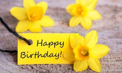 happy birthday flowers with quotes