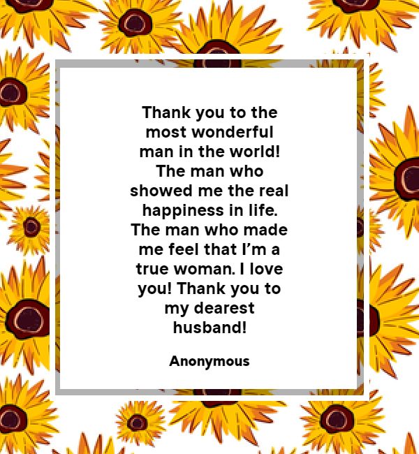 Thank-You Notes, Quotes, and Words of Appreciation for Your Husband