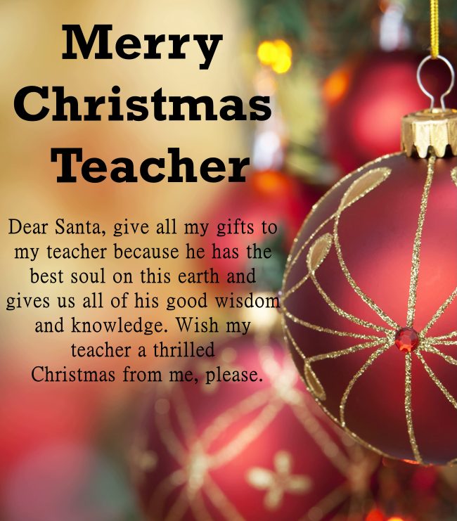 cute christmas wishes for teachers