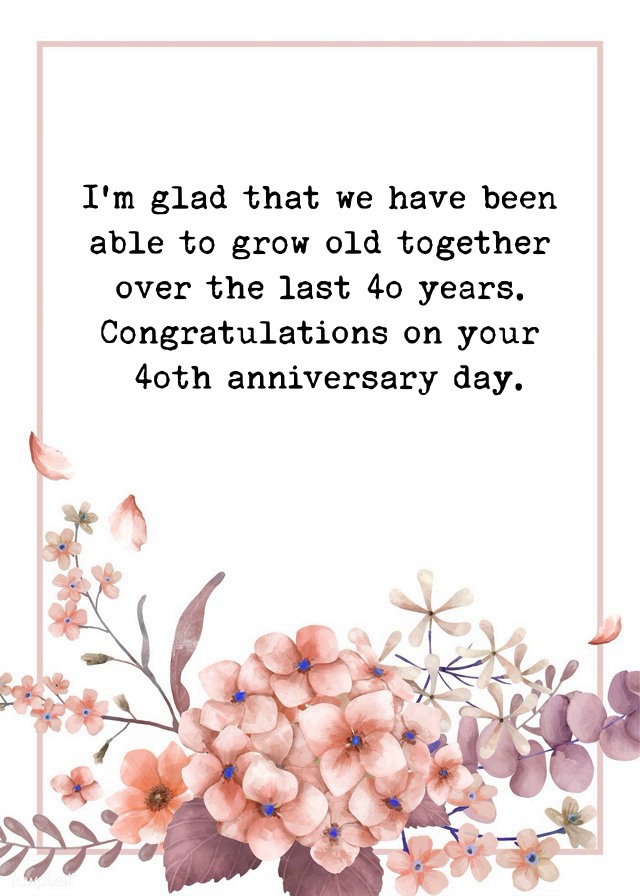 messages for a 40th wedding anniversary