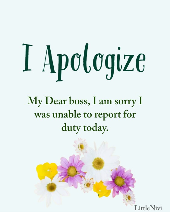 Sorry Message To Boss For Leave or Absence